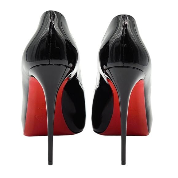 Christian Louboutin Hot Chick Alta Open Toe Leather Pumps Black EU 40 US 9.5 New - Picture 5 of 8